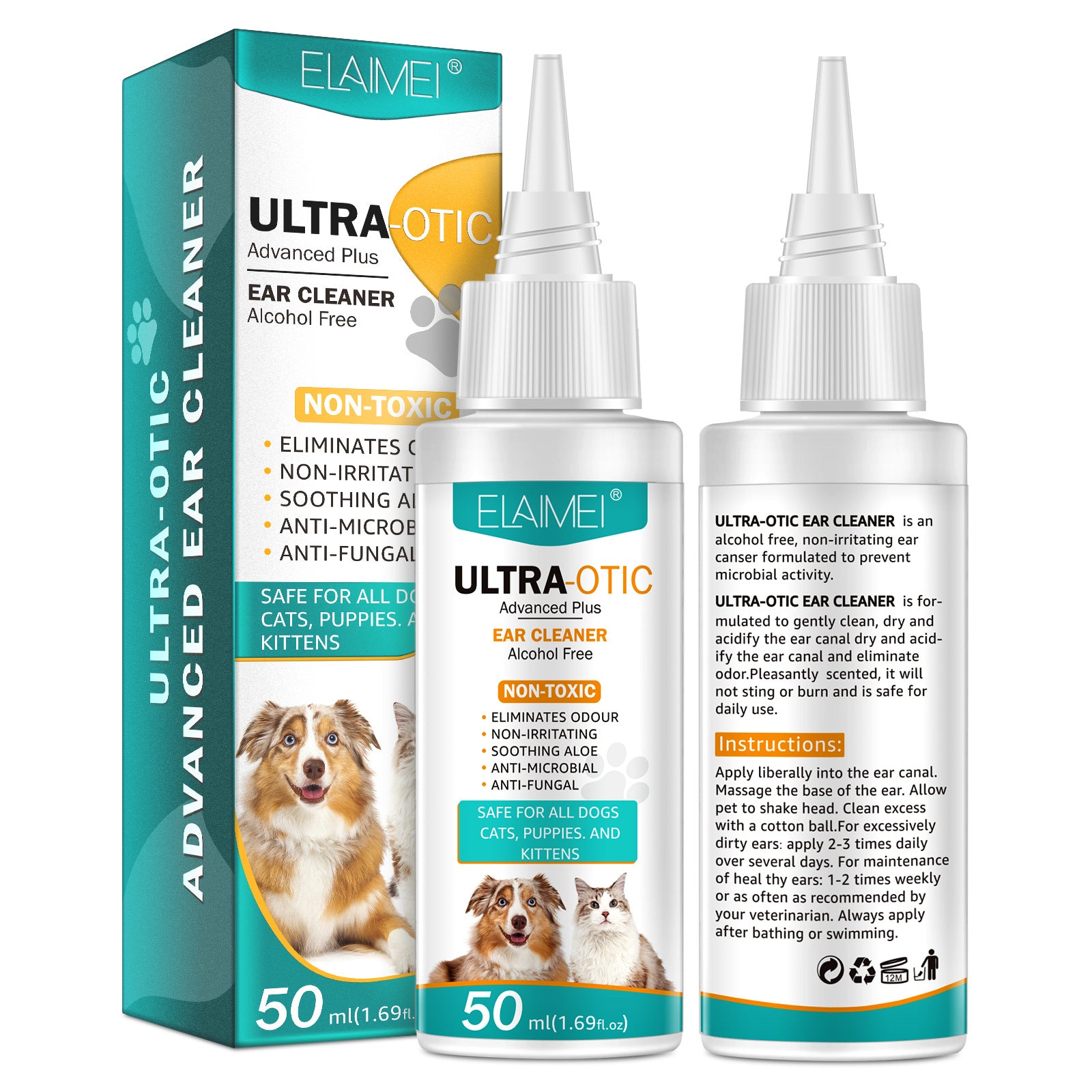 Nettoyant auriculaire pour animaux 50 ml