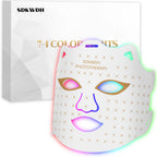 Masque de luminothérapie rouge SDKWDH pour le visage, masque LED de luminothérapie à domicile, 7 couleurs, masque LED blanc