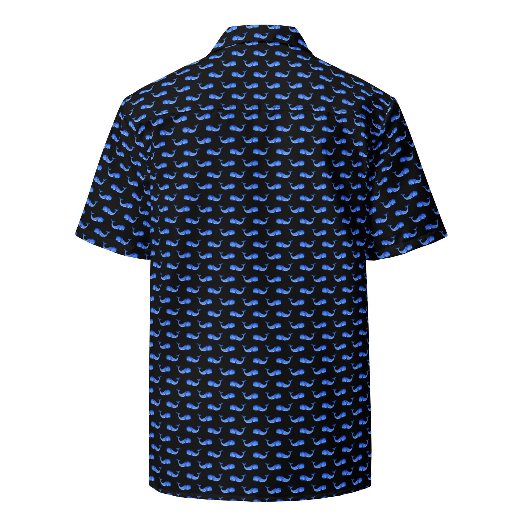 Chemise hawaïenne boutonnée Midnight Whale Party - Collection Été Côtier