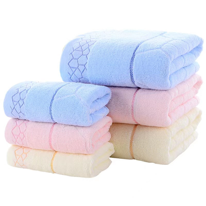 Ensemble de 3 serviettes de bain en pur coton de couleur unie