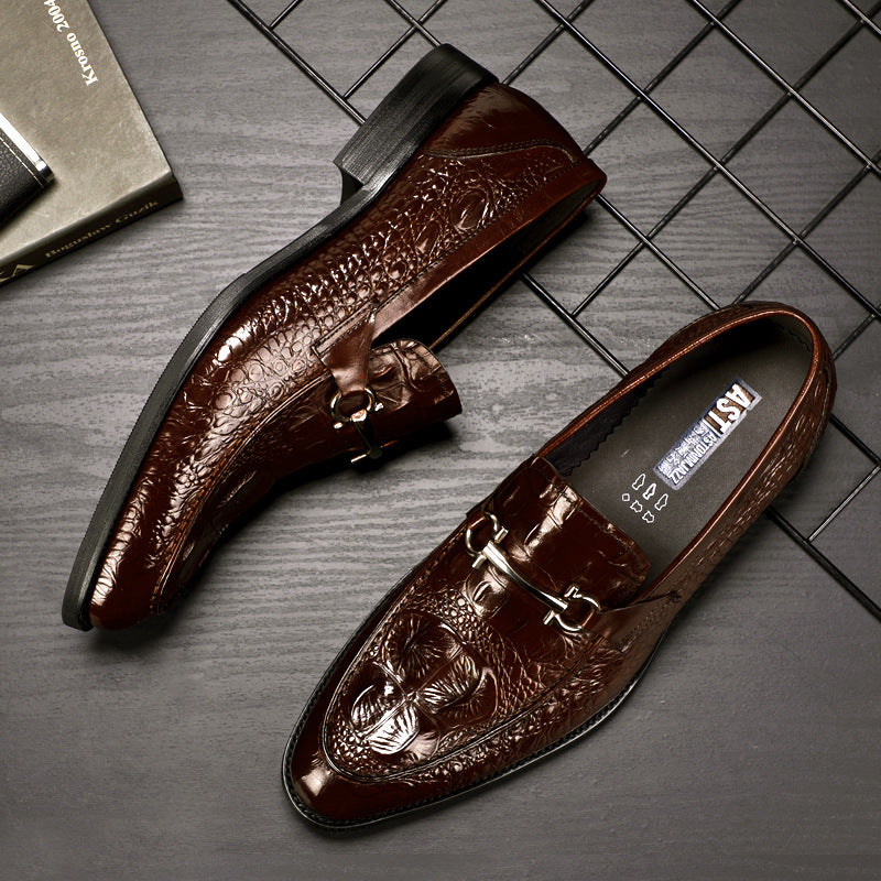 Chaussures habillées en cuir pour homme à motif crocodile