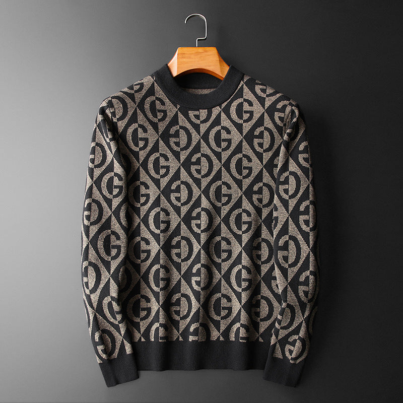 Gilet cardigan épais à col roulé mi-long pour homme, coupe ajustée