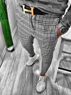 Pantalon décontracté à carreaux tendance pour homme (grandes tailles)