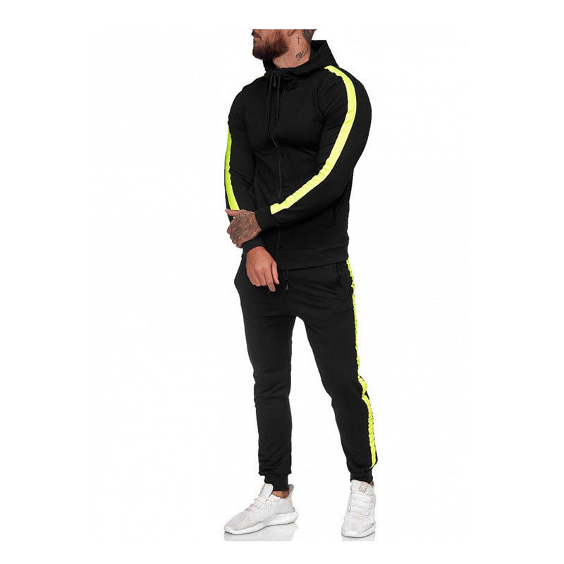 Ensemble de survêtement de sport à capuche zippé pour homme
