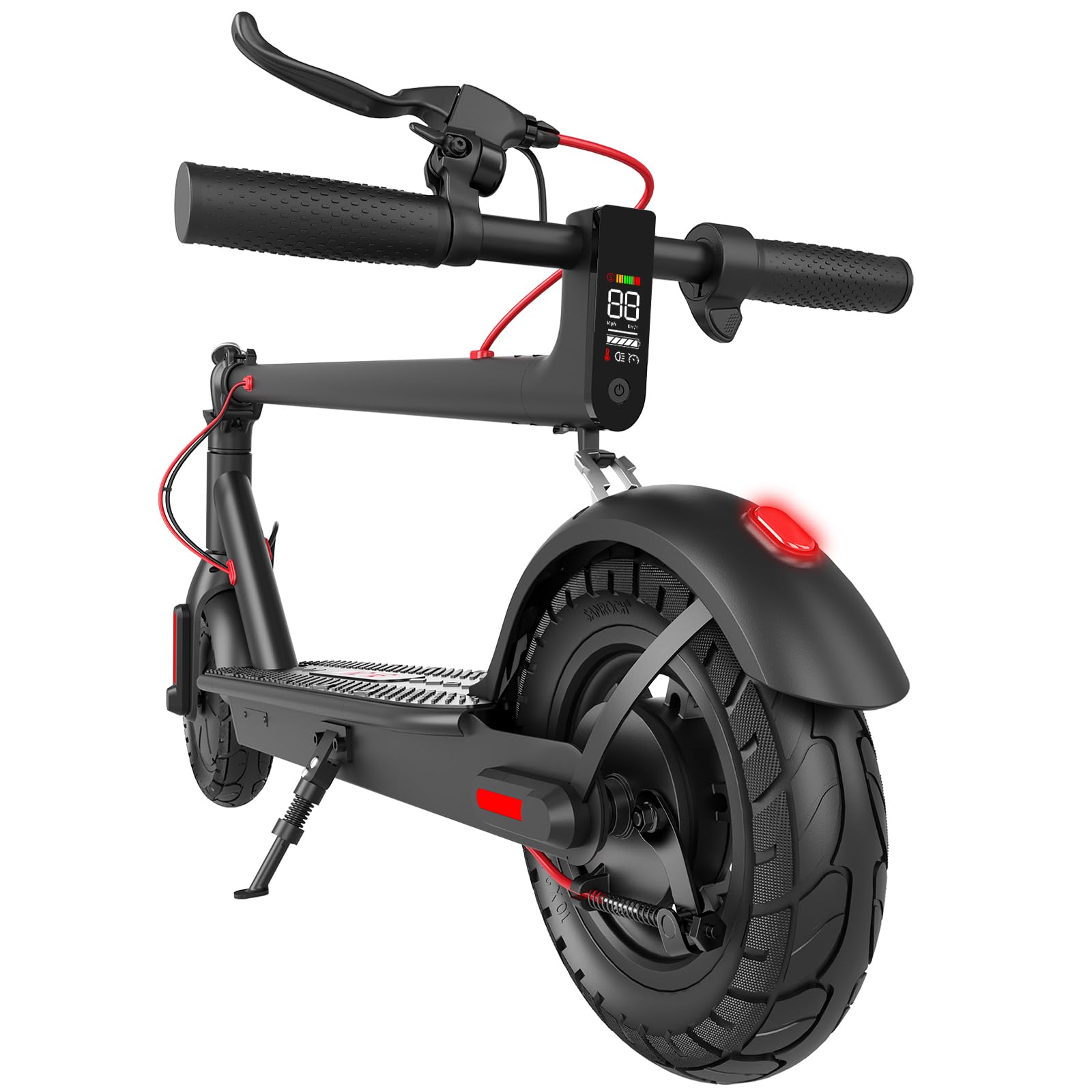 Trottinette électrique CYBERGOING pour adultes, pneus 10" avec suspension, autonomie jusqu'à 27 km, moteur 350 W, vitesse maximale de 30 km/h, pliable et portable, avec double système de freinage.