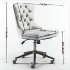 Fauteuil de bureau capitonné en velours, fauteuil de bureau pivotant et réglable