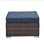 Mobilier de patio, mobilier d'extérieur, mobilier saisonnier en résine tressée, ensemble de 4 meubles en résine tressée avec table basse en verre trempé