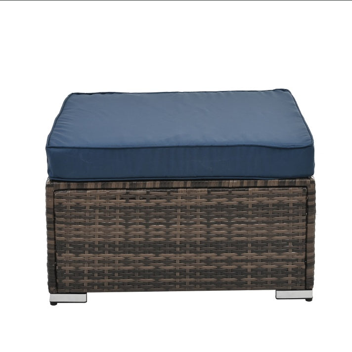 Mobilier de patio, mobilier d'extérieur, mobilier saisonnier en résine tressée, ensemble de 4 meubles en résine tressée avec table basse en verre trempé