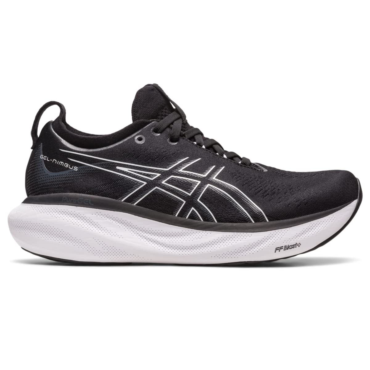 Chaussures de running ASICS Gel-Nimbus 25 pour femme, pointure 9, noir/argent pur