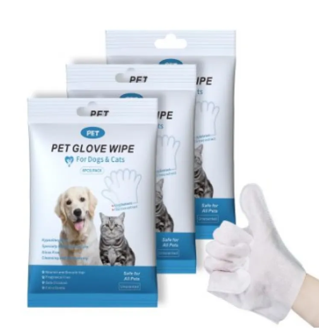 Gants et lingettes de nettoyage pour animaux