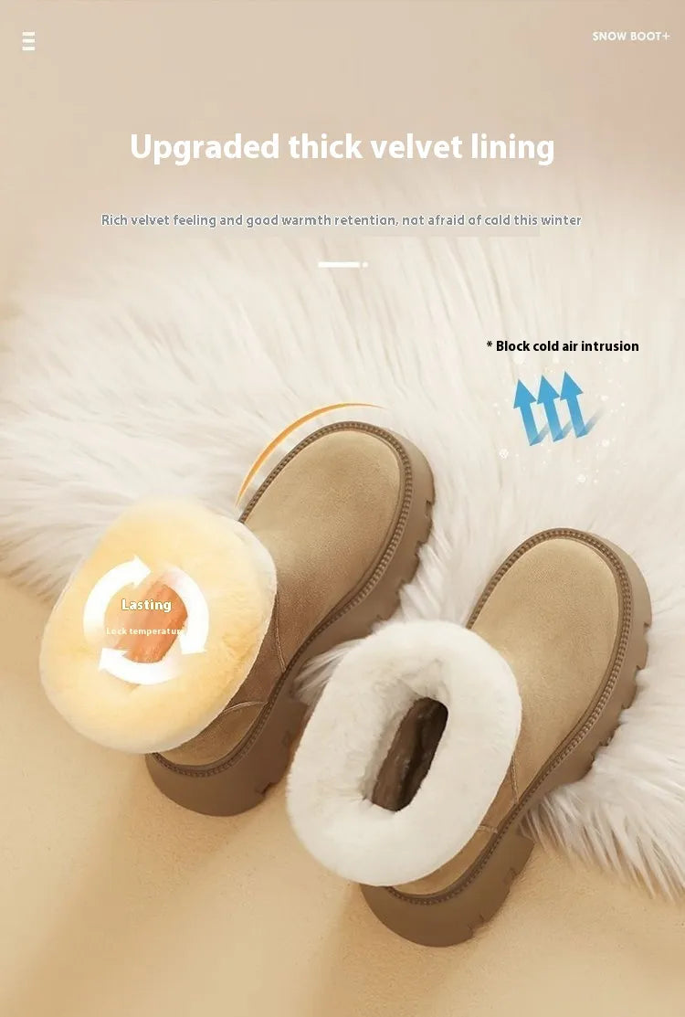 Chaussures thermiques d'hiver doublées en polaire pour femmes
