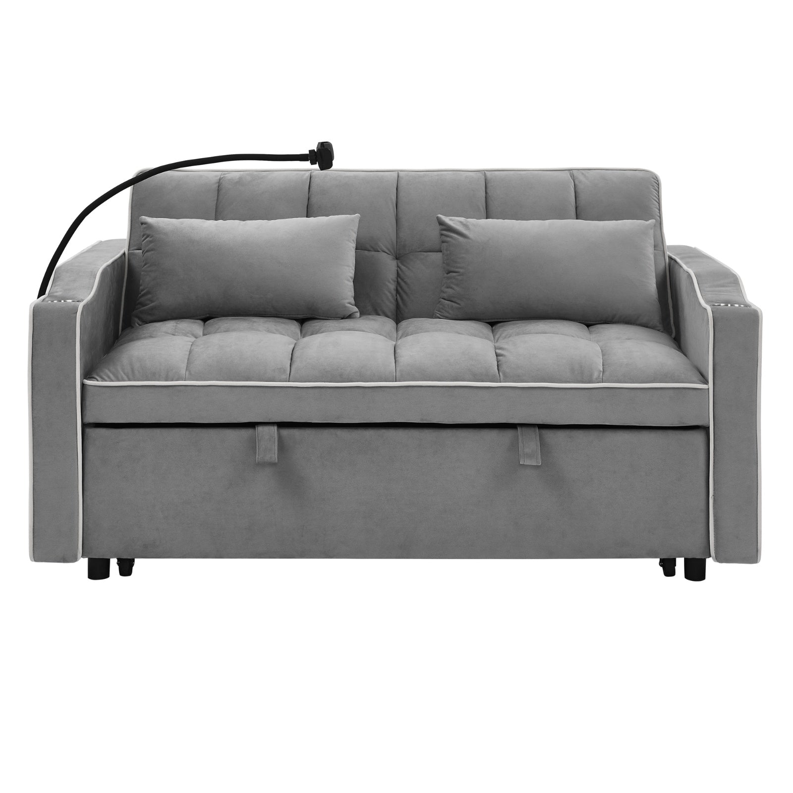 LuneluX_Home – Canapé-lit pliable en velours de 141 cm (55,5 po) réglable en 3 positions