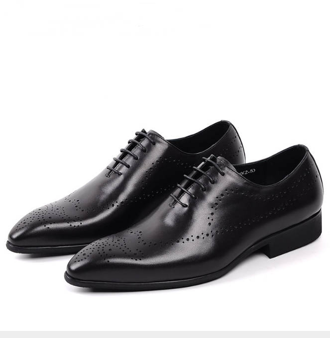 Chaussures habillées brogues en cuir pour homme - Style vintage