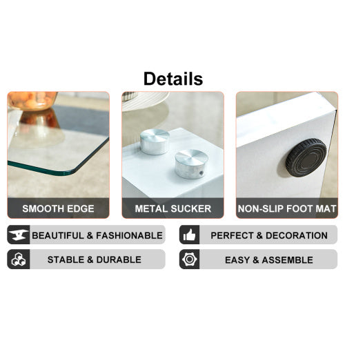 LuxeGlass™ – Table basse moderne et minimaliste avec plateau en verre trempé &