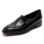 Chaussures plates en cuir style rétro anglais