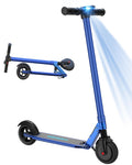 Trottinette électrique Caroma pour adultes et enfants. Autonomie jusqu'à 25 km et vitesse de 24 km/h. Trottinette électrique pliable de 250 W avec système de freinage. Idéale pour les déplacements rapides. Couleur : bleu marine.