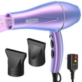 Sèche-cheveux ionique WADODO 2200W, sèche-cheveux professionnel à séchage rapide, idéal pour les voyages, moteur AC, température constante, faible niveau sonore, pour cheveux bouclés, pour femmes et hommes (couleur sirène).