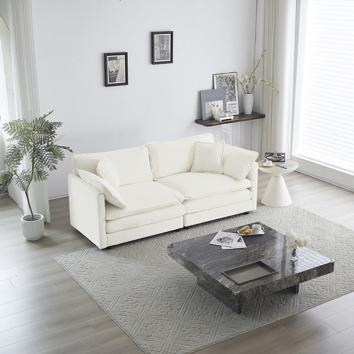 Canapé double moderne en tissu avec 4 coussins