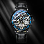 Montre Glenn Genuine pour homme, automatique, mécanique creuse
