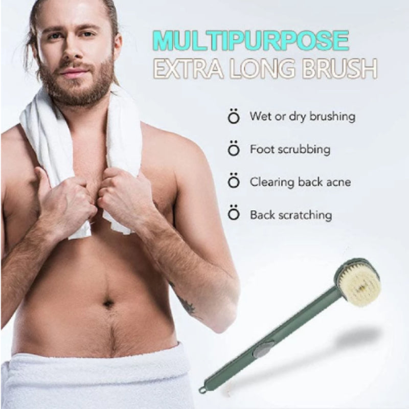 Brosse de bain liquide à long manche pour massage exfoliant