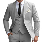 Costume 3 pièces homme coupe slim, smoking pour soirée, mariage, bal de promo, affaires, gris, taille S
