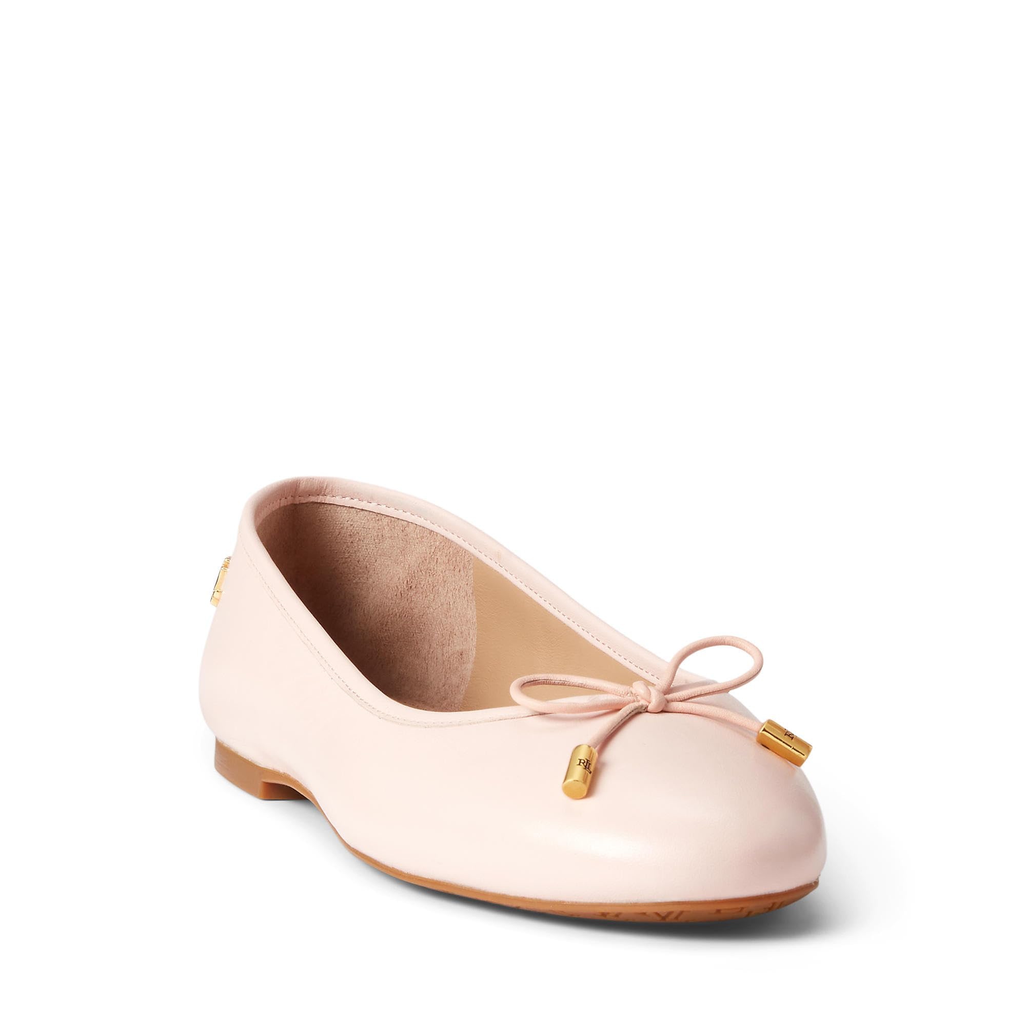 Chaussures plates en cuir nappa Jayna de Lauren Ralph Lauren, rose pâle, 43