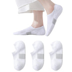 Chaussettes invisibles épaisses EPEIUS pour femmes, chaussettes de sport rembourrées pour la course, chaussettes basses invisibles antidérapantes, doublure invisible, tailles 5 à 8 (blanches, 3 paires M)