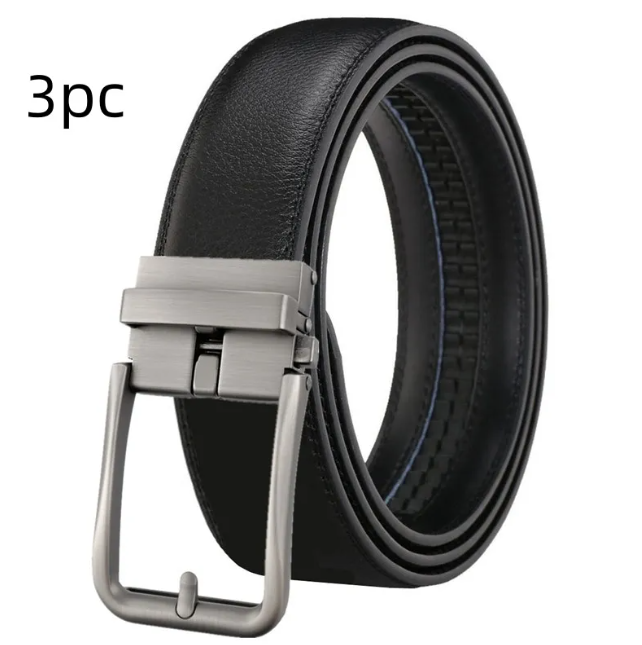 Ceinture en cuir pour homme avec boucle creuse automatique