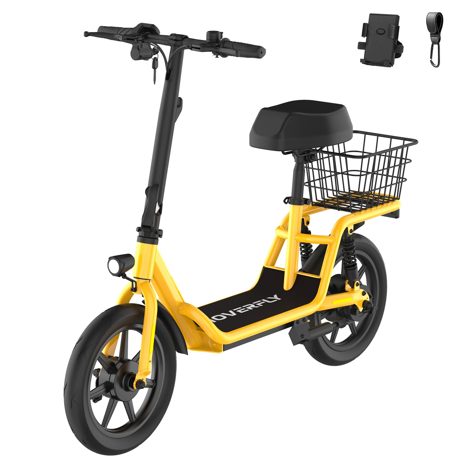 Trottinette Électrique avec siège 30 km d’Autonomie Jaune