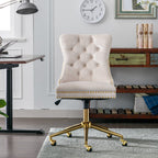 Fauteuil de bureau capitonné en velours, fauteuil de bureau pivotant et réglable