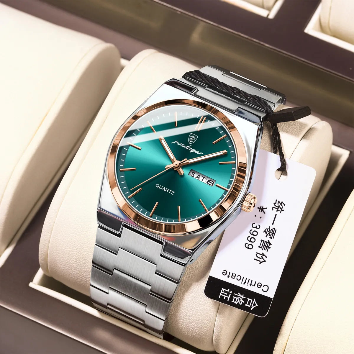 Montre homme ultra-mince, étanche, lumineuse, à quartz