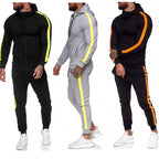 Ensemble de survêtement de sport à capuche zippé pour homme