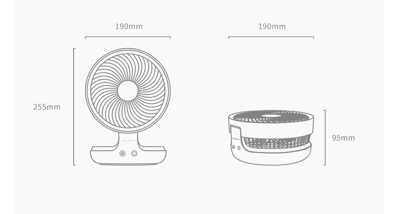 Ventilateur sans fil suspendu à circulation d’air – rechargeable USB