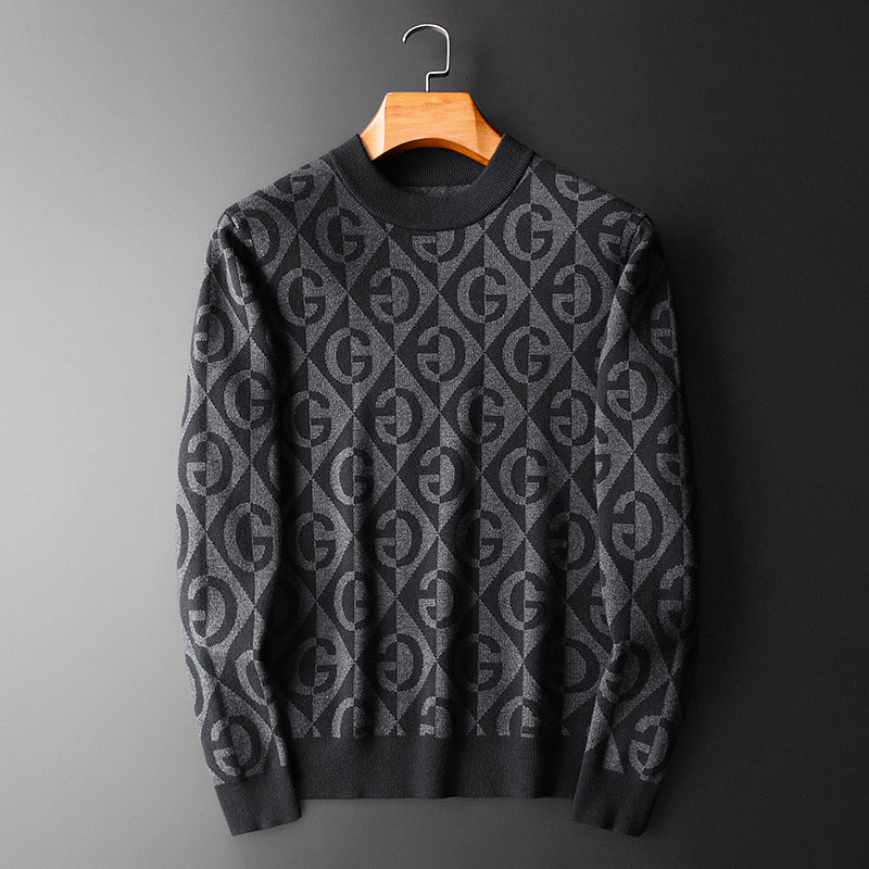 Gilet cardigan épais à col roulé mi-long pour homme, coupe ajustée