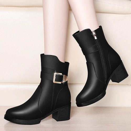 Bottes Martin à talons épais pour l'automne et l'hiver