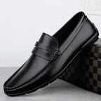 Chaussures de conduite britanniques pour hommes en cuir de vachette multicouche