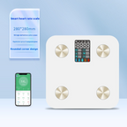 Balance électronique intelligente à écran couleur VA avec mesure précise de la fréquence cardiaque et du taux de masse grasse.