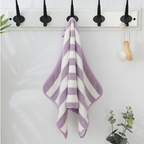Serviette de bain rayée en microfibre polaire corail 35 x 75 cm