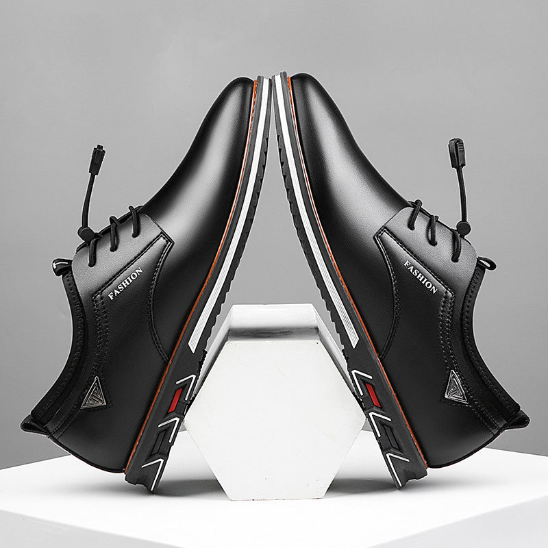 Chaussures basses décontractées en cuir pour hommes, style britannique tendance