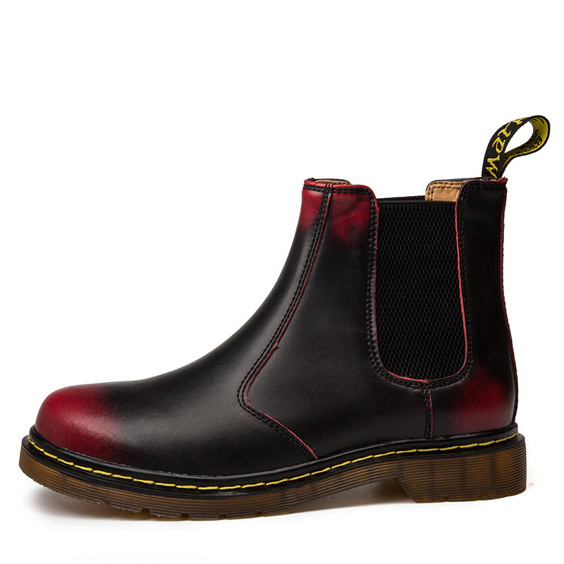 Bottes Martin en cuir de vachette à talons épais, style automne, pour femmes