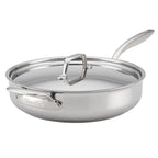 Poêle à frire Breville Clad en acier inoxydable avec couvercle et poignée auxiliaire - 5 pintes (4,8 L) argent