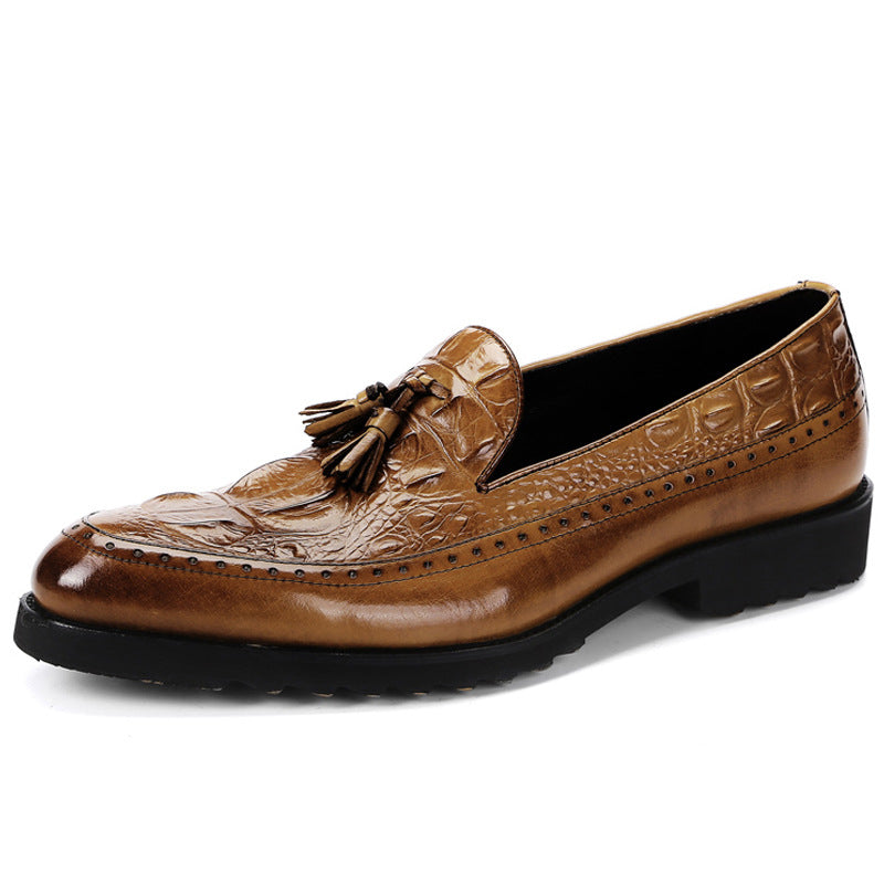 Chaussures habillées brogues en cuir pour homme, motif crocodile