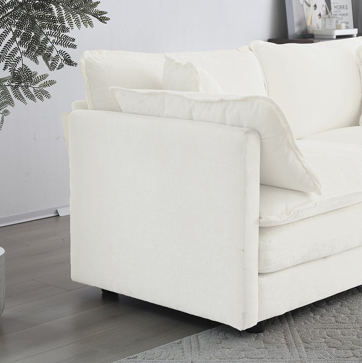 Canapé double moderne en tissu avec 4 coussins