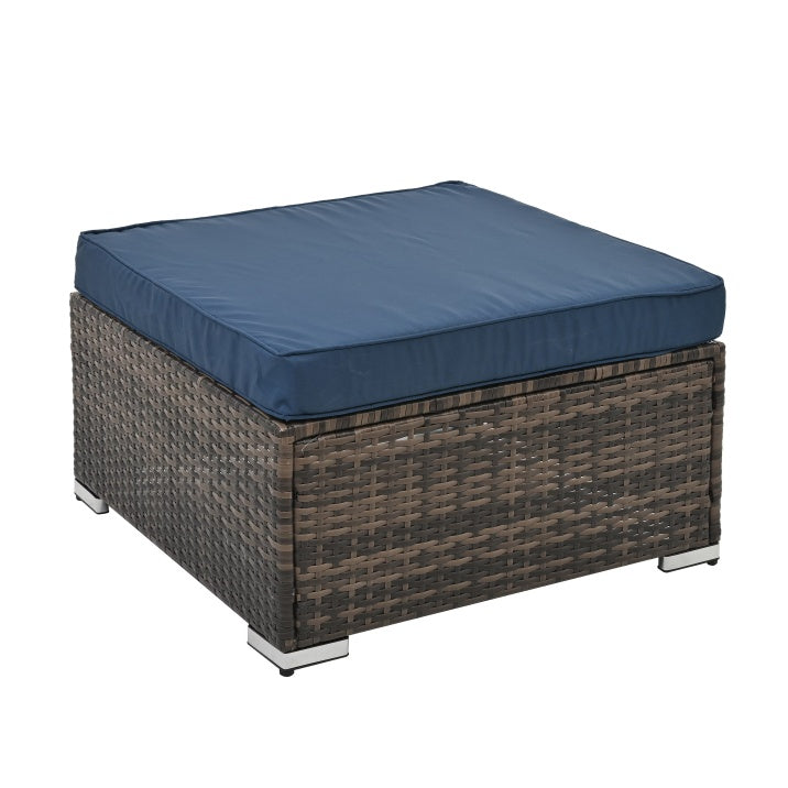 Mobilier de patio, mobilier d'extérieur, mobilier saisonnier en résine tressée, ensemble de 4 meubles en résine tressée avec table basse en verre trempé
