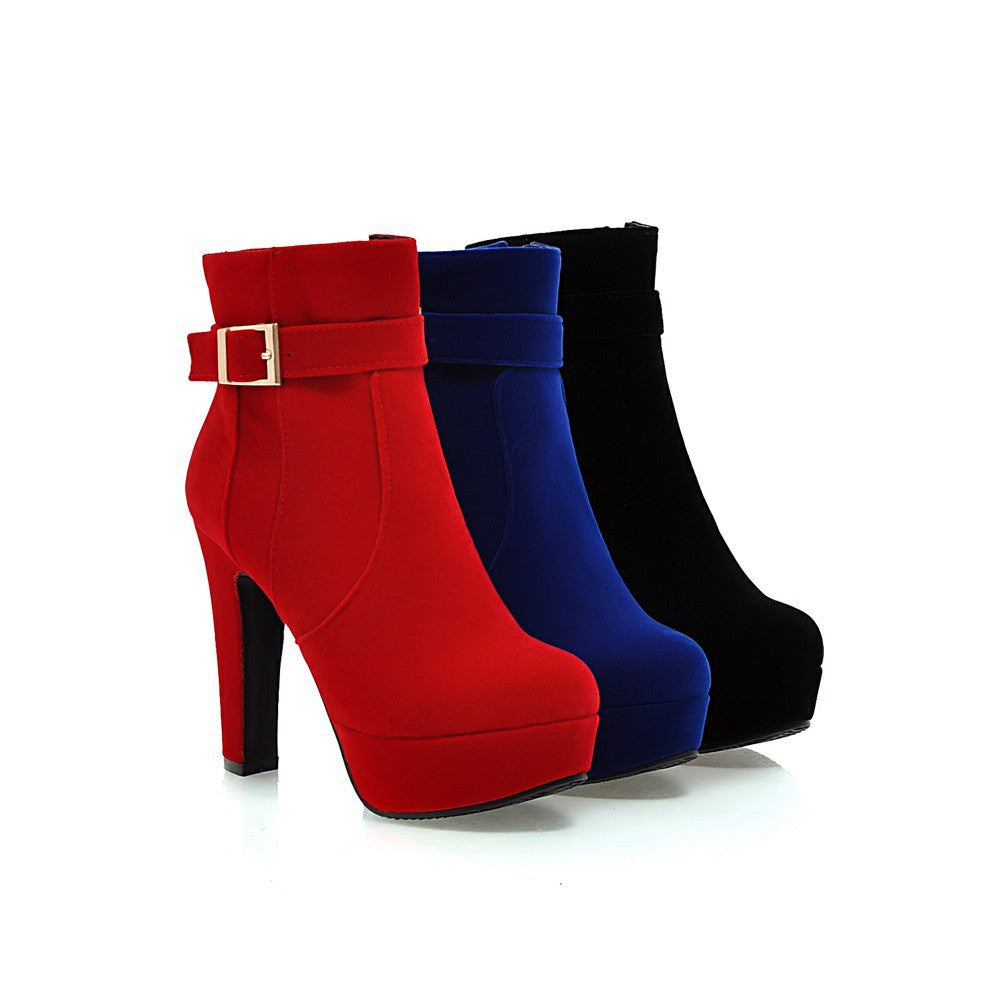 Bottes Martin à talons épais pour femmes, automne-hiver