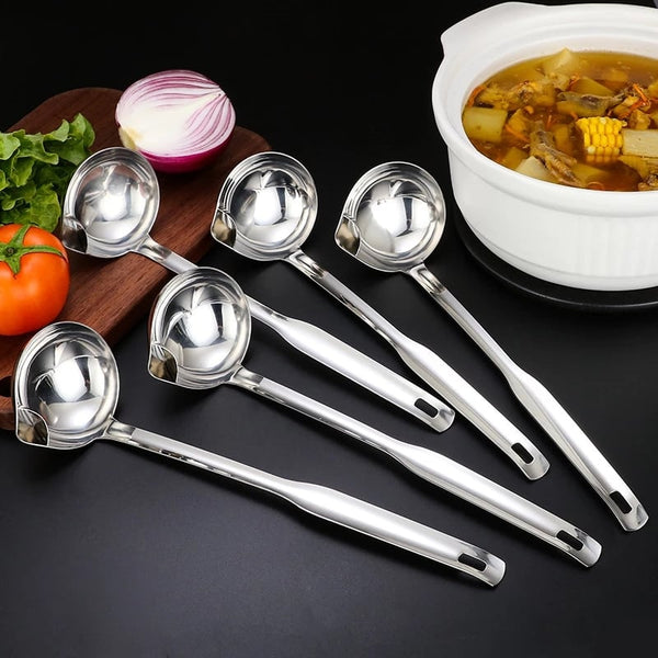 Cuillère séparatrice d'huile à soupe en acier inoxydable