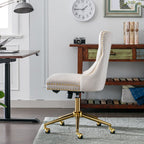Fauteuil de bureau capitonné en velours, fauteuil de bureau pivotant et réglable