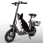 Phantomgogo Commuter R1 - Trottinette électrique pour adultes - Trottinette pliable avec siège et panier de transport - Moteur sans balais 450 W 36 V - Vitesse maximale : 24 km/h - Charge maximale : 120 kg - Cyclomoteur électrique pour adultes