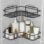 Étagère de rangement murale triangulaire avec panier suspendu