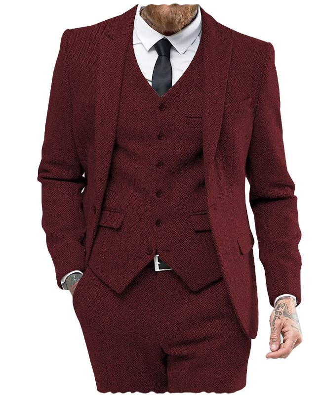 Costume 3 pièces pour homme, idéal pour les affaires et les mariages